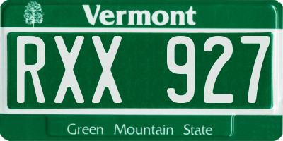 VT license plate RXX927