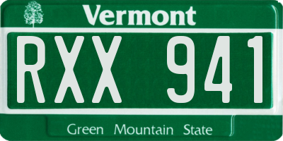 VT license plate RXX941