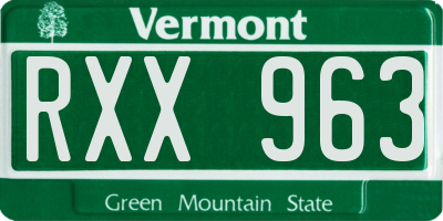 VT license plate RXX963