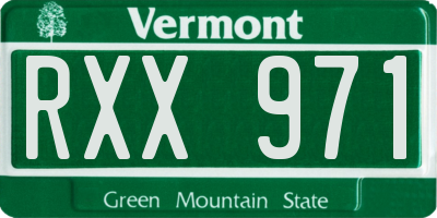 VT license plate RXX971