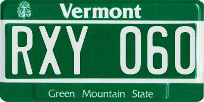 VT license plate RXY060