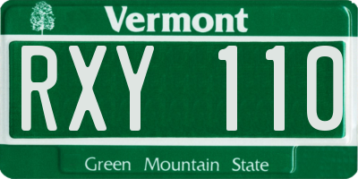 VT license plate RXY110