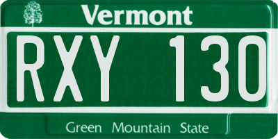 VT license plate RXY130