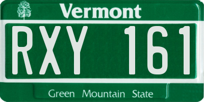 VT license plate RXY161