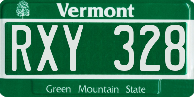 VT license plate RXY328