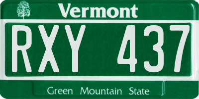 VT license plate RXY437