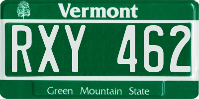 VT license plate RXY462