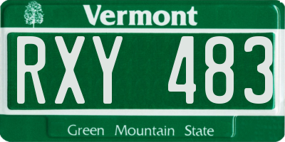 VT license plate RXY483