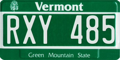 VT license plate RXY485