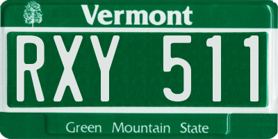 VT license plate RXY511