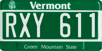 VT license plate RXY611
