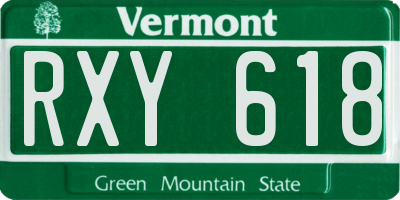 VT license plate RXY618