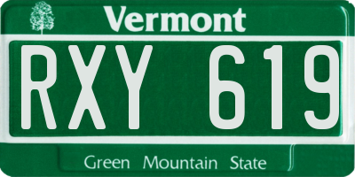 VT license plate RXY619