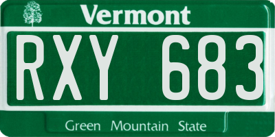 VT license plate RXY683