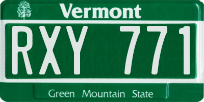 VT license plate RXY771