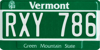 VT license plate RXY786
