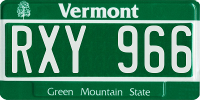 VT license plate RXY966