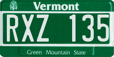 VT license plate RXZ135