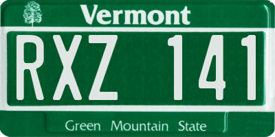 VT license plate RXZ141