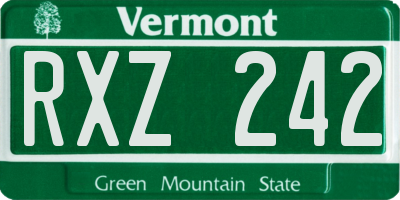 VT license plate RXZ242