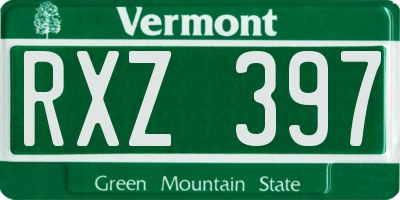 VT license plate RXZ397