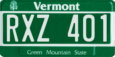 VT license plate RXZ401