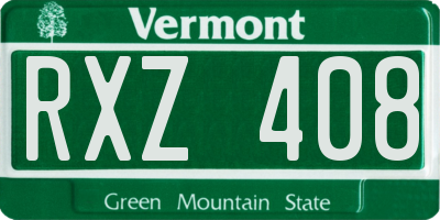 VT license plate RXZ408