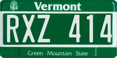 VT license plate RXZ414