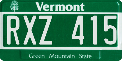 VT license plate RXZ415