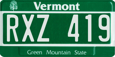 VT license plate RXZ419