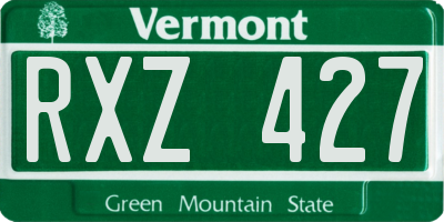 VT license plate RXZ427