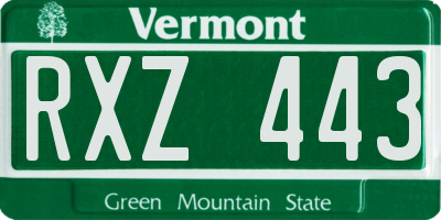 VT license plate RXZ443