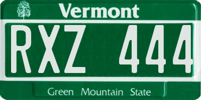 VT license plate RXZ444