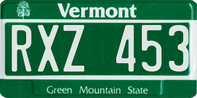 VT license plate RXZ453