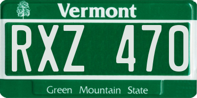 VT license plate RXZ470