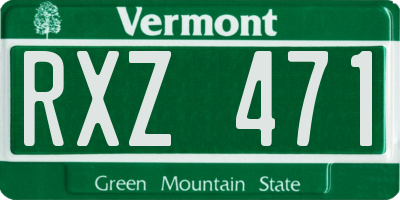 VT license plate RXZ471