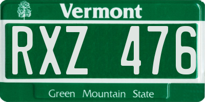 VT license plate RXZ476