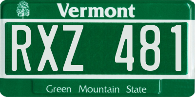 VT license plate RXZ481