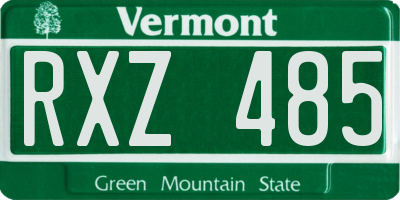 VT license plate RXZ485
