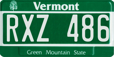 VT license plate RXZ486