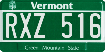 VT license plate RXZ516