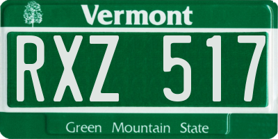 VT license plate RXZ517