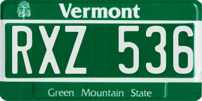 VT license plate RXZ536