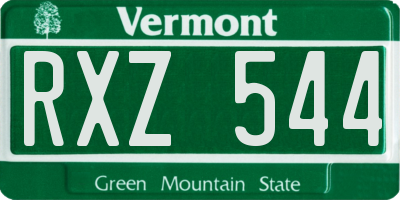 VT license plate RXZ544
