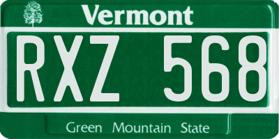 VT license plate RXZ568