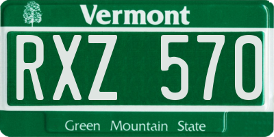 VT license plate RXZ570