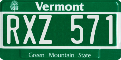 VT license plate RXZ571