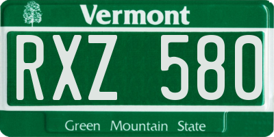 VT license plate RXZ580