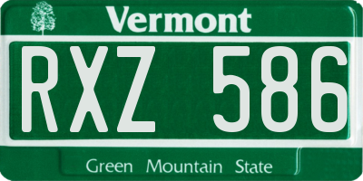 VT license plate RXZ586
