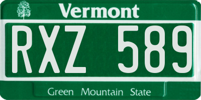 VT license plate RXZ589